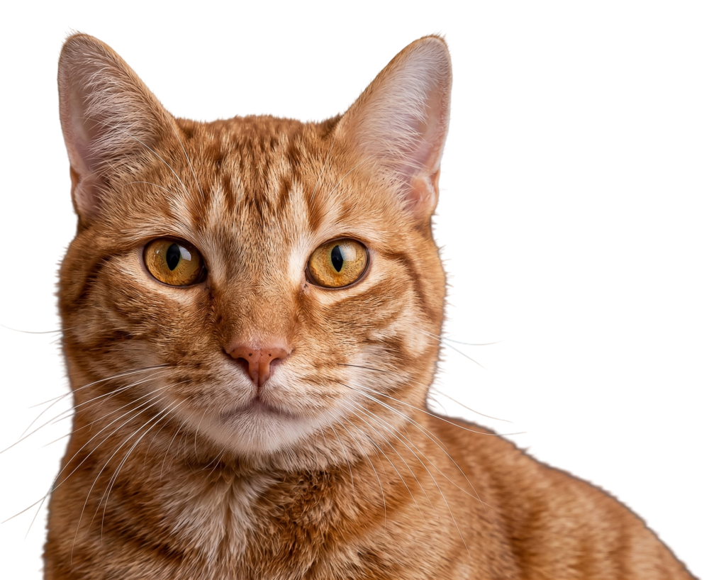 Orange tabby cat shown in a close-up portrait for feline care at Scottsdale Animal Hospital