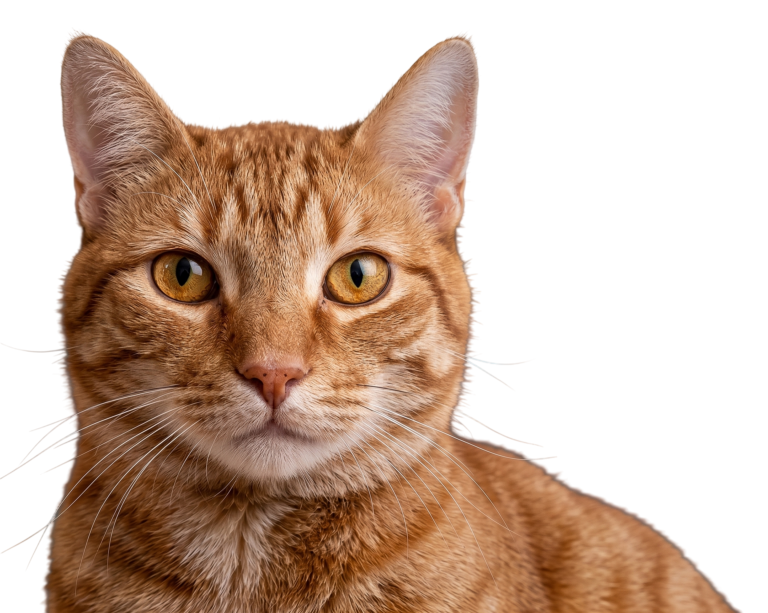 Orange tabby cat shown in a close-up portrait for feline care at Scottsdale Animal Hospital